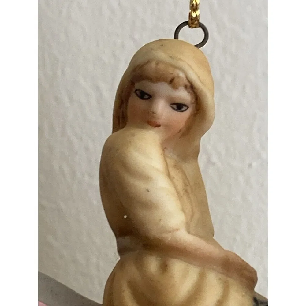 Vtg Willitts Design Hand Painted Ceramic‎ Carousel Horse Ornament Lady On Pony